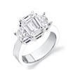 Image 4 : Natural 1.82 CTW 3-Stone Emerald Cut & Trapezoids Diamond Ring 18KT White Gold
