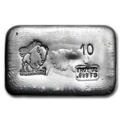 10 oz Hand Poured Silver Bar - BB