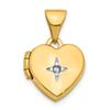 Image 1 : 14k Yellow Gold Diamond 11 mm Heart Locket Pendant - 16 mm
