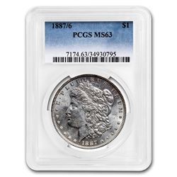 1887/6 Morgan Dollar MS-63 PCGS