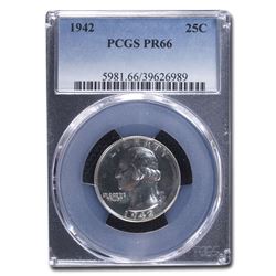 1942 Washington Quarter PR-66 PCGS