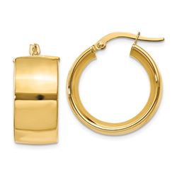 14k 9.75 mm Polished Round Hoop Earrings