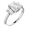 Image 1 : Natural 2.82 CTW Emerald Cut 3-Stone Diamond Engagement Ring 14KT White Gold