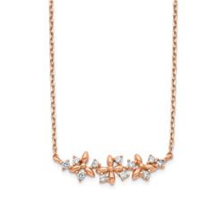 14K Rose Gold Fancy CZ w/ 1in ext. Necklace - 16 in.