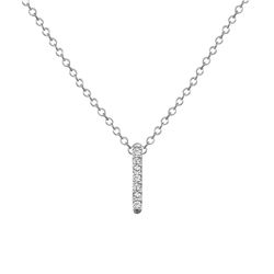 Natural 0.12 CTW California-Dreaming Diamond Bar Necklace 18KT White Gold