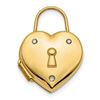 Image 1 : 14k Yellow Gold Diamond Heart Lock Locket - 15 mm