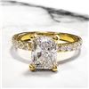 Image 1 : Natural 2.92 CTW Radiant Cut Diamond Engagement Ring 18KT Yellow Gold