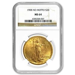 $20 Saint-Gaudens Gold Double Eagle MS-64 NGC (Random)