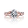 Image 3 : Natural 4.02 CTW Oval Cut Diamond Split Shank Engagement Ring 14KT Rose Gold