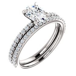 Natural 2.12 CTW Oval Cut Diamond Engagement Ring 14KT White Gold