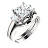 Image 1 : Natural 1.52 CTW 3-Stone Princess Cut & Half Moon Diamond Ring 18KT White Gold