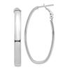 Image 1 : 14k White Gold Omega Back Oval Hoop Earrings - 5x23 mm