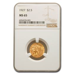1927 $2.50 Indian Gold Quarter Eagle MS-65 NGC