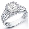 Image 1 : Natural 2.12 CTW Halo Princess Cut Split Shank Diamond Ring 14KT White Gold