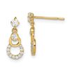 Image 1 : 14k Cubic Zirconia Circle Dangle Post Earrings - 46 mm