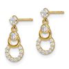 Image 2 : 14k Cubic Zirconia Circle Dangle Post Earrings - 46 mm