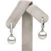 Image 2 : White South Sea Pearl and Large Diamond Hoop Earrings