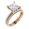Image 1 : Natural 2.72 CTW Under-Halo Princess Cut Diamond Ring 18KT Rose Gold