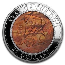 2018 Solomon Islands 5 oz Silver Mother of Pearl Year of the Dog