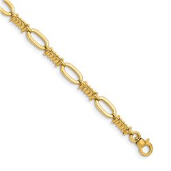 14k Yellow Gold Polished Fancy Wrap Link Bracelet - 7.5 in.