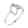 Image 1 : Natural 0.06 CTW Double Leaf Diamond Ring 18KT White Gold