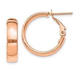 14k Rose Gold Solid Hoop Earrings