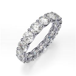 Natural 4.02 CTW U-Setting Round Brilliant Diamond Eternity Ring 14KT White Gold