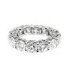 Image 4 : Natural 4.02 CTW U-Setting Round Brilliant Diamond Eternity Ring 14KT White Gold