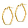 Image 2 : 14k Yellow Gold Hexagon Hoop Earrings