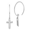 Image 1 : 14k White Gold Polished Cross Dangle Earrings