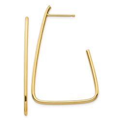 14k Yellow Gold Polished Open Triangle Post Earrings