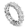 Image 3 : Natural 5.52 CTW Princess Cut Diamond Eternity Ring 18KT White Gold