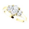 Image 1 : Natural 1.62 CTW Oval Cut & Half Moons 3-Stone Diamond Ring 18KT Yellow Gold