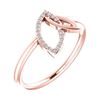 Image 1 : Natural 0.06 CTW Double Leaf Diamond Ring 18KT Rose Gold