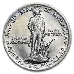 1925 Lexington-Concord Sesquicentennial Half AU