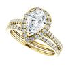 Image 4 : Natural 3.02 CTW Halo Teardrop Pear Cut Diamond Engagement Set 14KT Yellow Gold