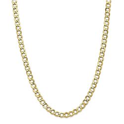 10k Yellow Gold 6.5 mm Semi-Solid Curb Link Chain - 22 in.