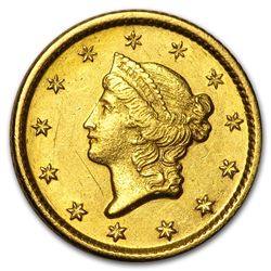 1849-O $1 Liberty Head Gold AU