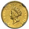 Image 2 : 1854 $1 Indian Head Gold Type-2 AU-55 NGC