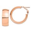 Image 1 : 14k Rose Gold Omega Back Hoop Earrings - 10x26 mm