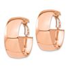 Image 2 : 14k Rose Gold Omega Back Hoop Earrings - 10x26 mm