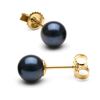 Image 1 : Black Akoya Pearl Stud Earrings, 6.5-7.0mm
