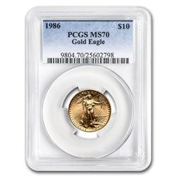 1986 1/4 oz Gold American Eagle MS-70 PCGS
