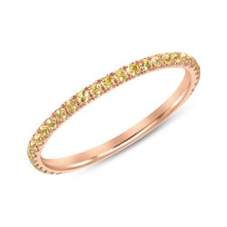 Natural 0.37 CTW Yellow Diamond Eternity Ring 14KT Rose Gold