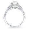 Image 3 : Natural 1.62 CTW Asscher Cut Cross Over Diamond Engagement Ring 14KT White Gold