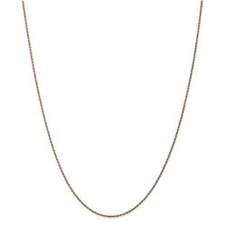 14k Rose Gold 1 mm Diamond-cut Rope Necklace - 18 in.