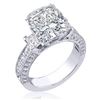 Image 1 : Natural 4.42 CTW Cushion Cut Diamond Engagement Ring 14KT White Gold