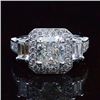 Image 1 : Natural 2.92 CTW Unique Design Halo Cushion Cut Diamond Engagement Ring 18KT White Gold