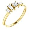 Image 1 : Natural 0.27 CTW Geometric Diamond Ring 18KT Yellow Gold