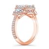 Image 4 : Natural 2.72 CTW Halo Emerald Cut & Trapezoids Diamond Engagement Ring 18KT Rose Gold